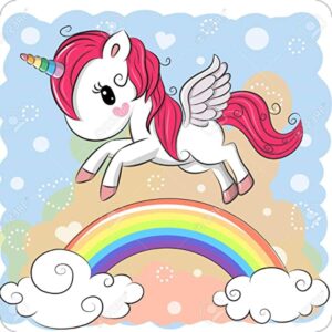 Cialda quadrata per torta UNICORNI UNICORNO decorazione alimentare senza glutine personalizzazione grafica inclusa topper cake design img 11 (Pasta di zucchero, 20x20 cm)