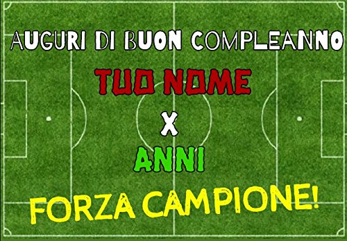Cialda rettangolare per torta CAMPO CALCIO decorazione alimentare senza glutine personalizzazione grafica inclusa topper cake design (Pasta di zucchero, 25 x 15 cm)