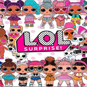 Cialda rettangolare per torta LOL SURPRISE decorazione alimentare senza glutine personalizzazione grafica inclusa topper cake design img 17 (Pasta di zucchero, 20x30 cm)