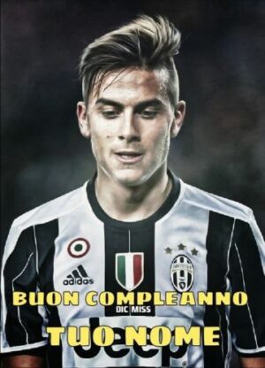 Cialda rotonda per torta PAULO DYBALA Juventus decorazione