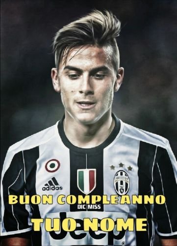 Cialda rettangolare per torta Paulo Dybala Juventus decorazione alimentare  senza glutine personalizzazione grafica inclusa topper cake design img 02  (Ostia, 25 x 15 cm) - TortaPrint