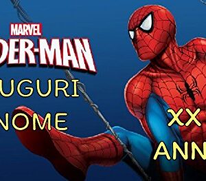 Cialda rettangolare per torta SPIDERMAN Uomo Ragno decorazione alimentare senza glutine personalizzazione grafica inclusa topper cake design img 02