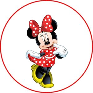 Cialda rotonda per torta BABY MINNIE TOPOLINA decorazione alimentare senza glutine personalizzazione grafica inclusa topper cake design img 4 (Pasta di zucchero, 20 cm)