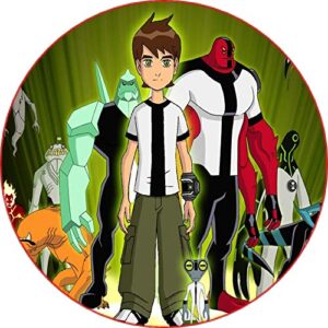 Cialda rotonda per torta BEN 10 Ben Ten decorazione alimentare senza glutine personalizzazione grafica inclusa topper cake design img 01 (Ostia, 20 cm)