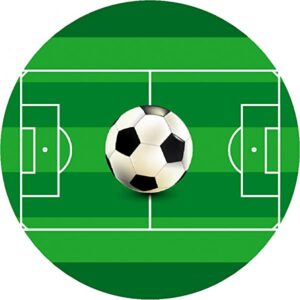 Cialda rotonda per torta CAMPO CALCIO decorazione alimentare senza glutine personalizzazione grafica inclusa topper cake design img 2 (Pasta di zucchero, 16 cm)