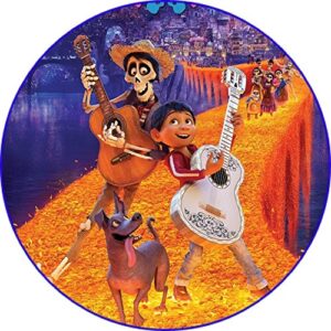 Cialda rotonda per torta COCO decorazione alimentare senza glutine personalizzazione grafica inclusa topper cake design img 04 (formato rotondo) (Ostia, 20 cm)
