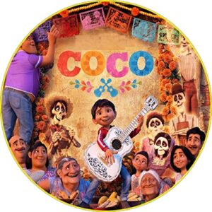 Cialda rotonda per torta COCO decorazione alimentare senza glutine personalizzazione grafica inclusa topper cake design img 05 (formato rotondo) (Pasta di zucchero, 20 cm)