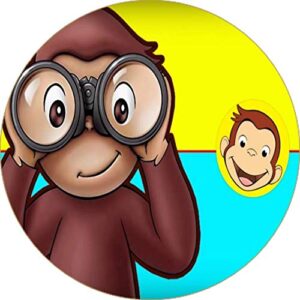 Cialda rotonda per torta CURIOSO COME GEORGE decorazione alimentare senza glutine personalizzazione grafica inclusa topper cake design img 7 (Ostia, 20 cm)
