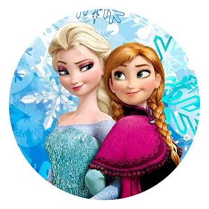 Cialda rotonda per torta FROZEN decorazione alimentare senza glutine personalizzazione grafica inclusa topper cake design img 11 (Pasta di zucchero, 18 cm)