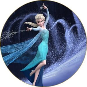 Cialda rotonda per torta FROZEN decorazione alimentare senza glutine personalizzazione grafica inclusa topper cake design img 1