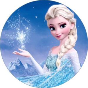 Cialda rotonda per torta FROZEN decorazione alimentare senza glutine personalizzazione grafica inclusa topper cake design img 12 (Pasta di zucchero, 18 cm)