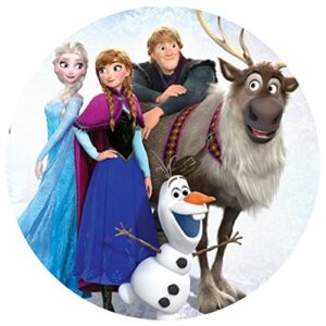 Cialda rotonda per torta FROZEN decorazione alimentare senza glutine personalizzazione grafica inclusa topper cake design img 10 (Pasta di zucchero, 20 cm)