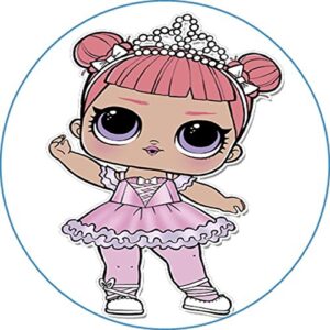 Cialda rotonda per torta LOL SURPRISE decorazione alimentare senza glutine personalizzazione grafica inclusa topper cake design img 4