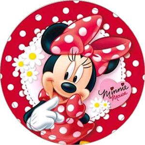 Cialda rotonda per torta MINNIE TOPOLINA decorazione alimentare senza glutine personalizzazione grafica inclusa topper cake design img 1 (Pasta di zucchero, 20 cm)