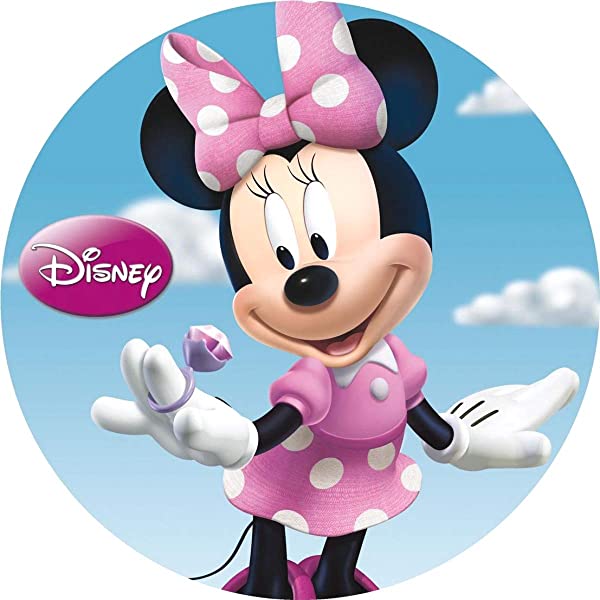 Cialda rotonda per torta MINNIE TOPOLINA decorazione alimentare senza  glutine personalizzazione grafica inclusa topper cake design img 9 (Pasta  di zucchero, 18 cm) - TortaPrint