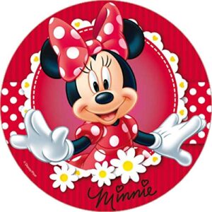 Cialda rotonda per torta MINNIE TOPOLINA decorazione alimentare senza glutine personalizzazione grafica inclusa topper cake design img 2 (Pasta di zucchero, 20 cm)