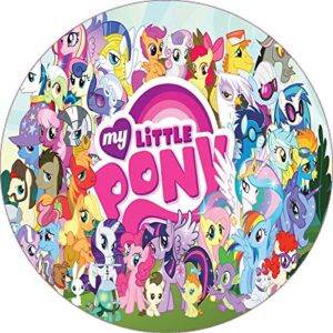 Cialda rotonda per torta MY LITTLE PONY decorazione alimentare senza glutine personalizzazione grafica inclusa topper cake design img 5 (Ostia, 20 cm)
