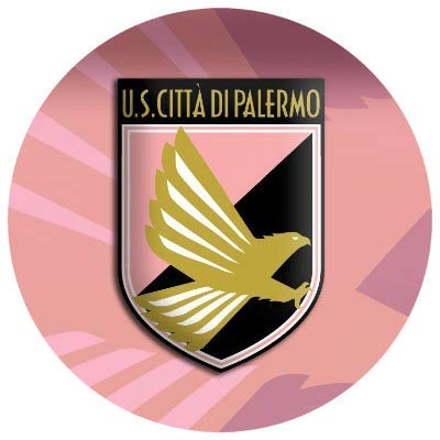 Cialda rotonda per torta PALERMO Calcio decorazione alimentare senza glutine personalizzazione grafica inclusa topper cake design img 02 (Ostia, 18 cm)