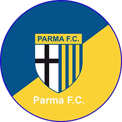 Cialda rotonda per torta PARMA CALCIO decorazione alimentare senza glutine personalizzazione grafica inclusa topper cake design (Pasta di zucchero, 16 cm)