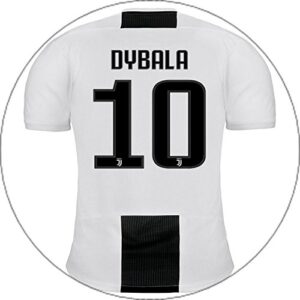 Cialda rotonda per torta PAULO DYBALA Juventus decorazione alimentare senza glutine personalizzazione grafica inclusa topper cake design img 09 (Pasta di zucchero, 18 cm)