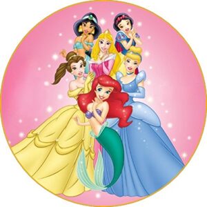 Cialda rotonda per torta PRINCIPESSE DISNEY decorazione alimentare senza glutine personalizzazione grafica inclusa topper cake design img 1 (Pasta di zucchero, 18 cm)