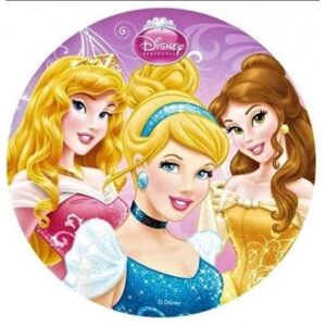 Cialda rotonda per torta PRINCIPESSE DISNEY decorazione alimentare senza glutine personalizzazione grafica inclusa topper cake design img 12