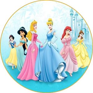 Cialda rotonda per torta PRINCIPESSE DISNEY decorazione alimentare senza glutine personalizzazione grafica inclusa topper cake design img 5 (Ostia, 16 cm)
