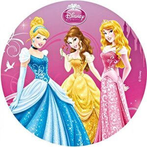 Cialda rotonda per torta PRINCIPESSE DISNEY decorazione alimentare senza glutine personalizzazione grafica inclusa topper cake design img 13
