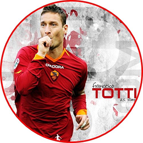 Cialda rotonda per torta ROMA CALCIO FRANCESCO TOTTI decorazione alimentare senza glutine personalizzazione grafica inclusa topper cake design img 1 (Pasta di zucchero, 16 cm)