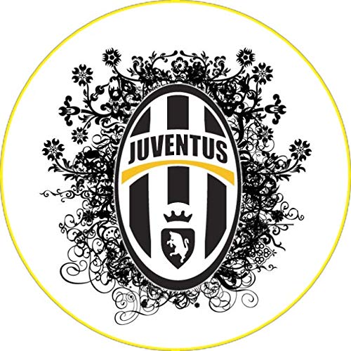 Cialda rotonda per torta SCUDETTO JUVENTUS CALCIO SERIE A decorazione alimentare senza glutine personalizzazione grafica inclusa topper cake design img 2 (Ostia, 20 cm)