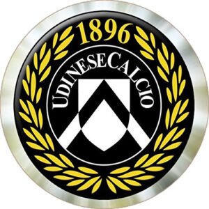 Cialda rotonda per torta SCUDETTO UDINESE CALCIO SERIE A decorazione alimentare senza glutine personalizzazione grafica inclusa topper cake design img 1 (Pasta di zucchero, 18 cm)