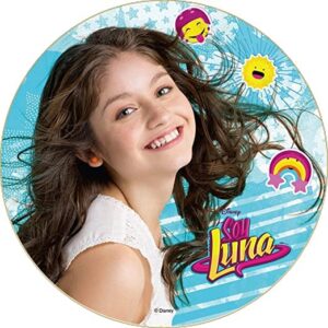 Cialda rotonda per torta SOYLUNA SOY LUNA decorazione alimentare senza glutine personalizzazione grafica inclusa topper cake design img 1 (Ostia, 16 cm)