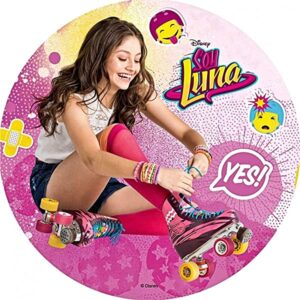 Cialda rotonda per torta SOYLUNA SOY LUNA decorazione alimentare senza glutine personalizzazione grafica inclusa topper cake design img 8 (Ostia, 20 cm)