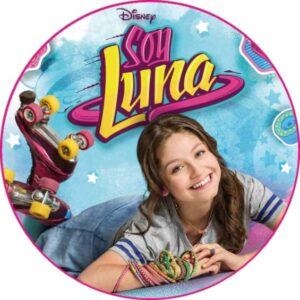 Cialda rotonda per torta SOYLUNA SOY LUNA decorazione alimentare senza glutine personalizzazione grafica inclusa topper cake design img 9 (Ostia, 18 cm)