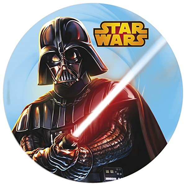 Cialda rotonda per torta STAR WARS STARWARS decorazione alimentare senza glutine personalizzazione grafica inclusa topper cake design Img 13 (Pasta di zucchero, 16 cm)