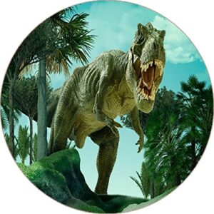 Cialda rotonda per torta T-REX dinosauro decorazione alimentare senza glutine personalizzazione grafica inclusa topper cake design img 04 (Pasta di zucchero, 18 cm)