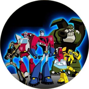 Cialda rotonda per torta TRANSFORMERS decorazione alimentare senza glutine personalizzazione grafica inclusa topper cake design img 4 (Ostia, 18 cm)