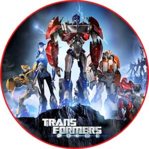 Cialda rotonda per torta TRANSFORMERS decorazione alimentare senza glutine personalizzazione grafica inclusa topper cake design img 1 (Ostia, 16 cm)