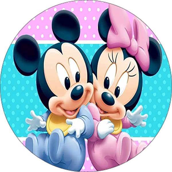 Cialda rotonda per torta Topolino Mickey Mouse Disney decorazione alimentare senza glutine personalizzazione grafica inclusa topper cake design img 05 (Pasta di zucchero, 20 cm)
