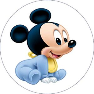 Cialda rotonda per torta Topolino Mickey Mouse Disney decorazione alimentare senza glutine personalizzazione grafica inclusa topper cake design img 09 (Pasta di zucchero, 16 cm)