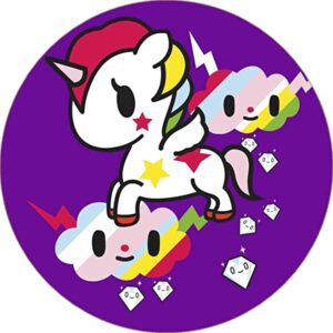 Cialda rotonda per torta UNICORNI UNICORNO decorazione alimentare senza glutine personalizzazione grafica inclusa topper cake design img 07 (Ostia, 20 cm)