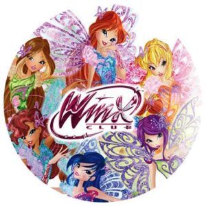 Cialda rotonda per torta WINX decorazione alimentare senza glutine personalizzazione grafica inclusa topper cake design img 7 (Ostia, 18 cm)