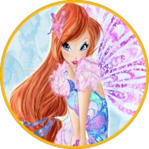 Cialda rotonda per torta WINX decorazione alimentare senza glutine personalizzazione grafica inclusa topper cake design img 1 (Pasta di zucchero, 20 cm)
