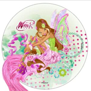 Cialda rotonda per torta WINX decorazione alimentare senza glutine personalizzazione grafica inclusa topper cake design img 4 (Pasta di zucchero, 20 cm)