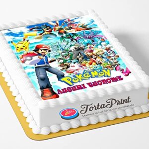 TOPPER CAKE POKEMON Cialda per torta PERSONALIZZATA rettangolare img 3