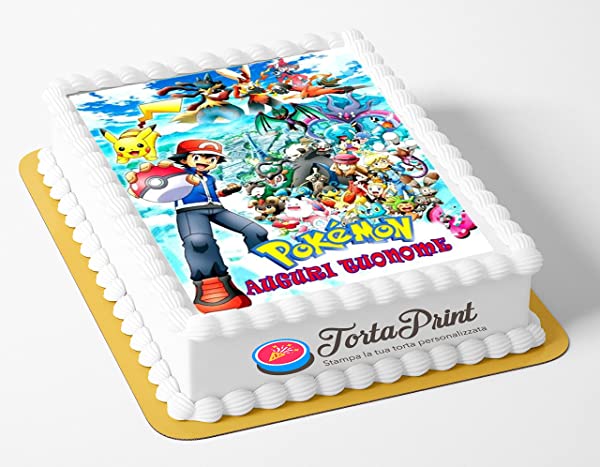 Cialda Tonda In Ostia Pokemon Decorazioni Torta Compleanno Dischi