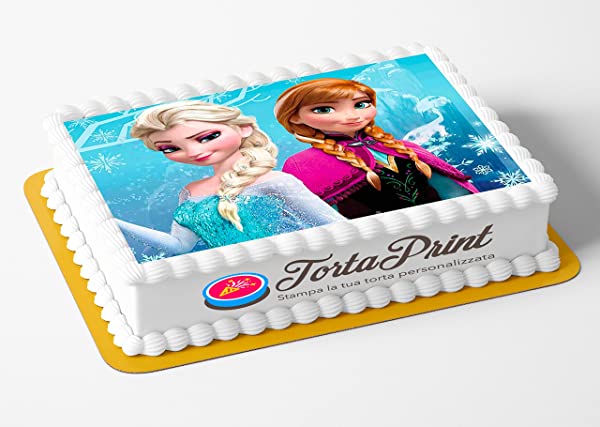 Topper Cake FROZEN Cialda per torta PERSONALIZZATA quadrato 6 - TortaPrint