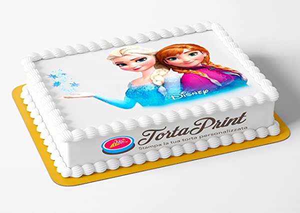 Topper Cake FROZEN Cialda per torta PERSONALIZZATA quadrato 3 - TortaPrint