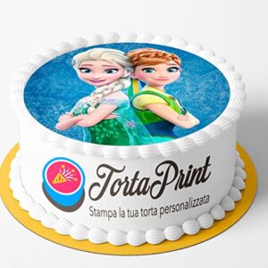 Topper Cake FROZEN Cialda per torta PERSONALIZZATA rotondo 13