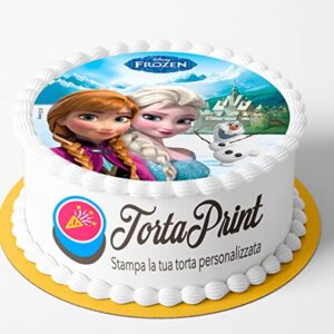 Topper Cake FROZEN Cialda per torta PERSONALIZZATA rotondo 8